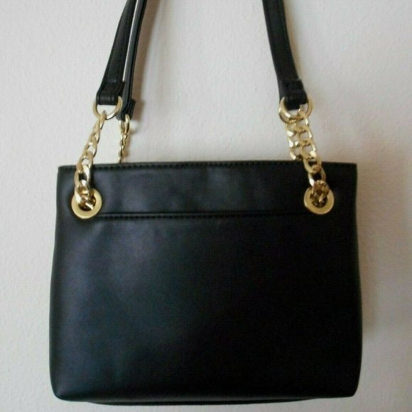 LIZ CLAIBORNE Black / Gold Mini Shopper Shoulder Handbag Purse - Picture 3 of 4